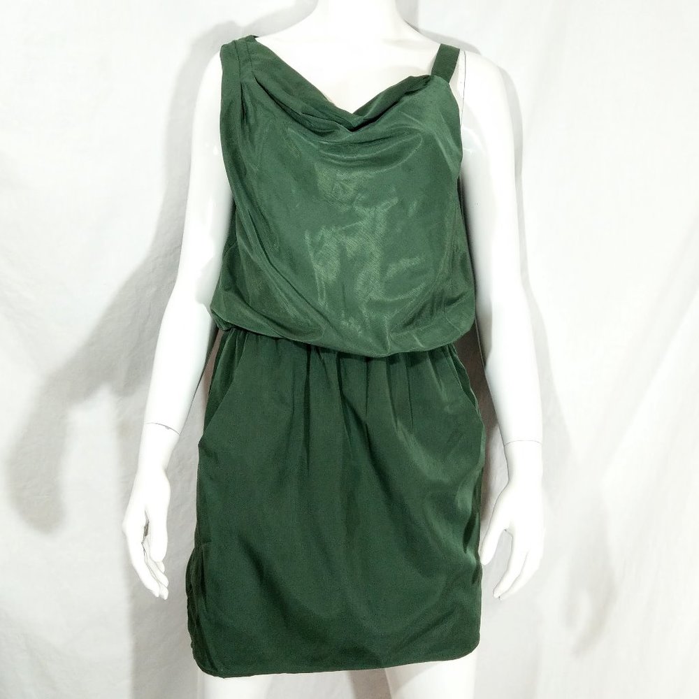 Very J Asymmetrical Emerald Green Dress EUC
